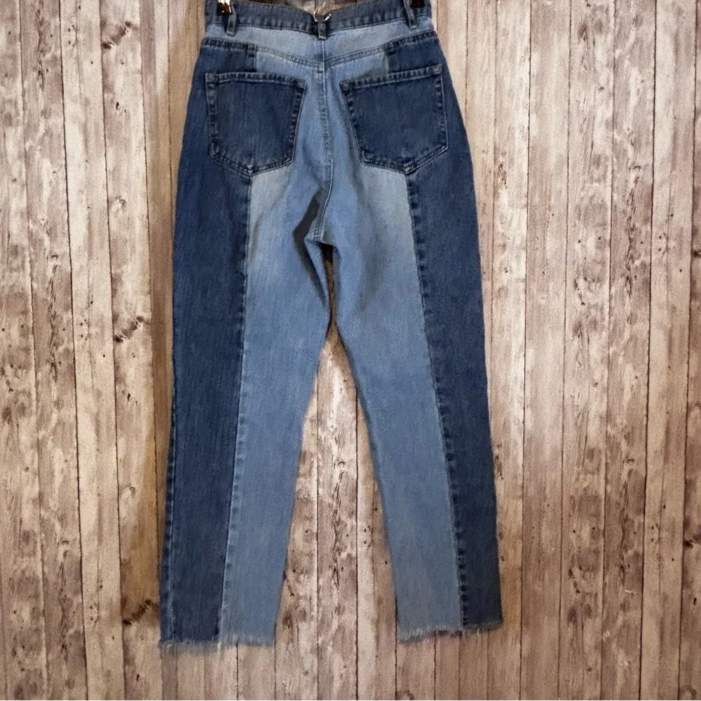 Pac Sun Two-Tone High-Rise Straight Jeans - Picture 4 of 6